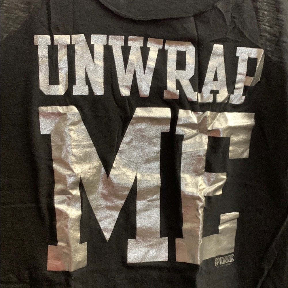 3/$19 PINK Victoria's Secret ‘Unwrap Me’ I only sleep in PINK Black Sleeveless - Picture 3 of 9